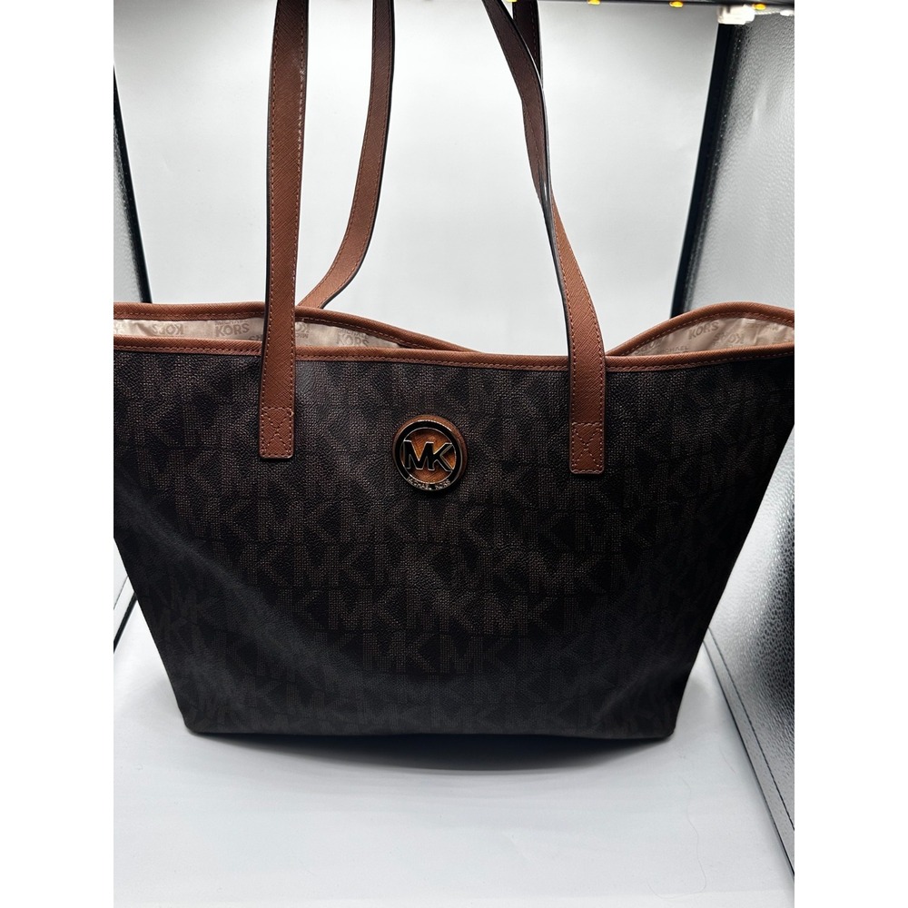Michael Kors Jet Set Travel Brown Medium Travel Tote Bag Monogramed SKU 249